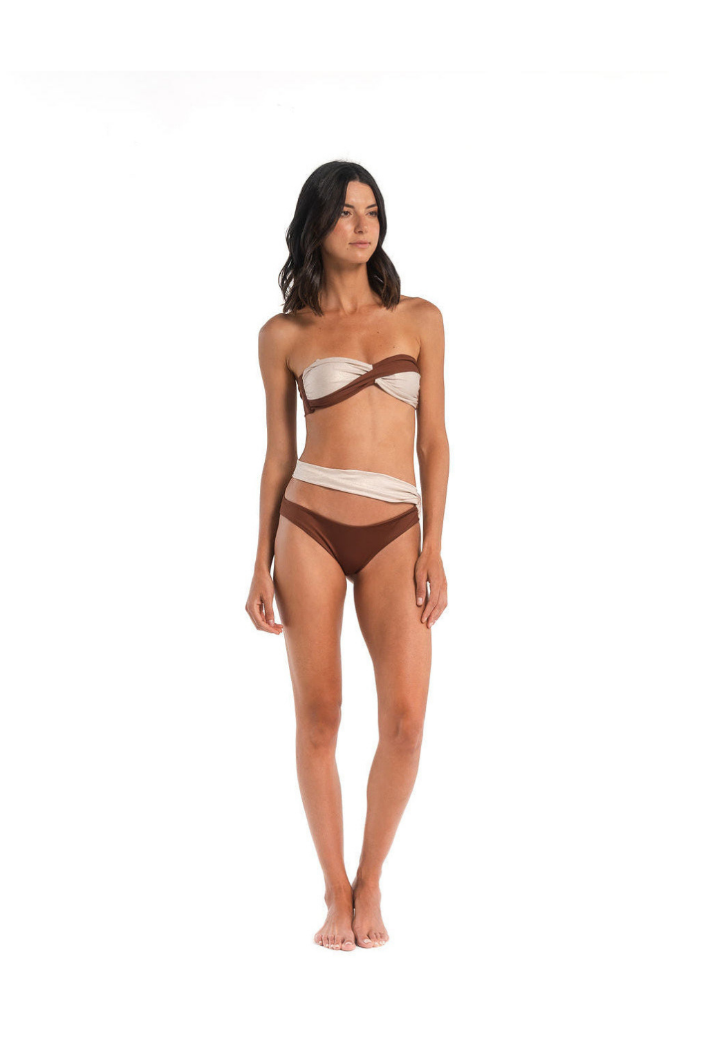 Elia Strapless Bikini Brown
