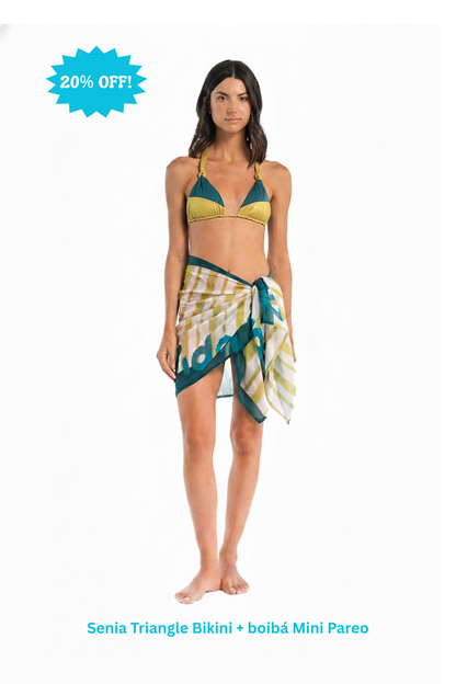 Senia Triangle Bikini + boibá Pareo Aqua Bundle