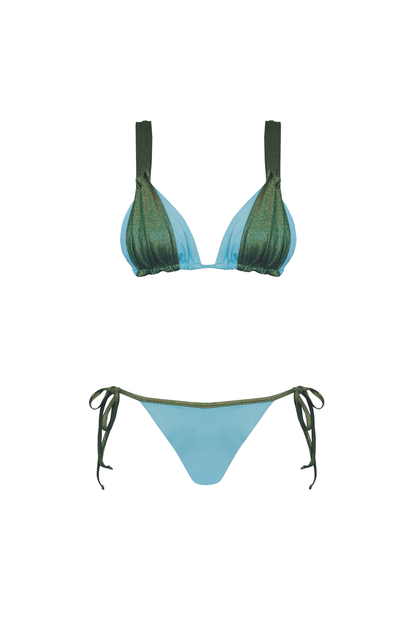 Lina Triangle Bikini Cyan